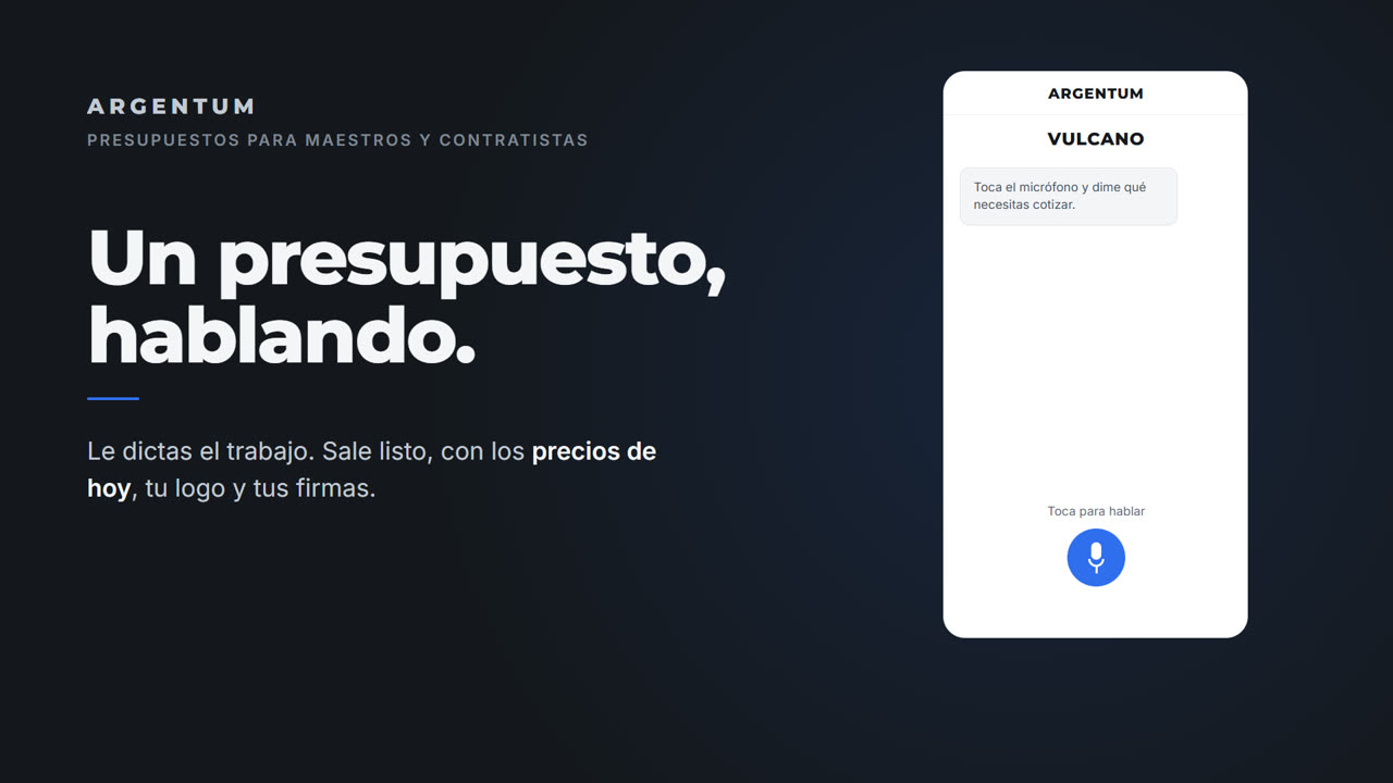 Argentum: un presupuesto dictado por voz